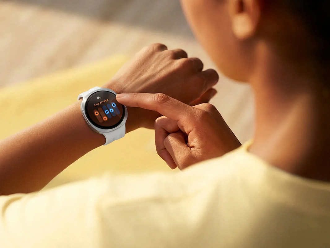 Smartwatch in use outdoors