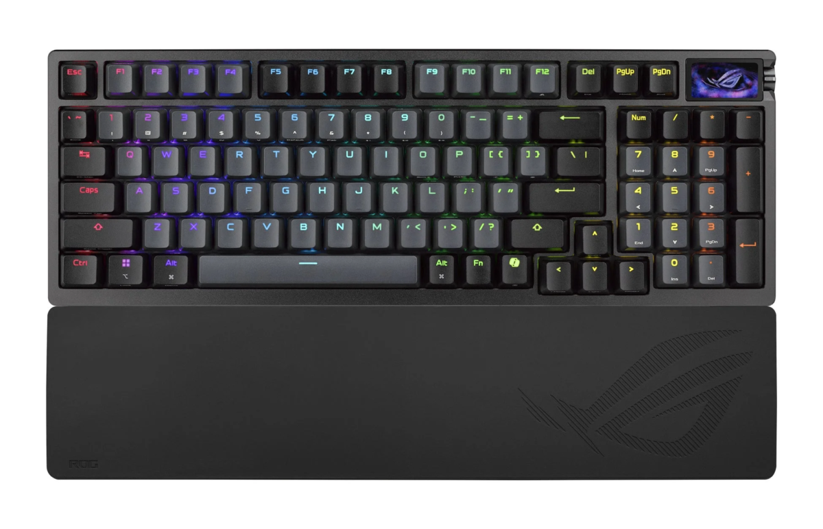 ROG Azoth 96 HE Lite Gaming Keyboard with wrist rest