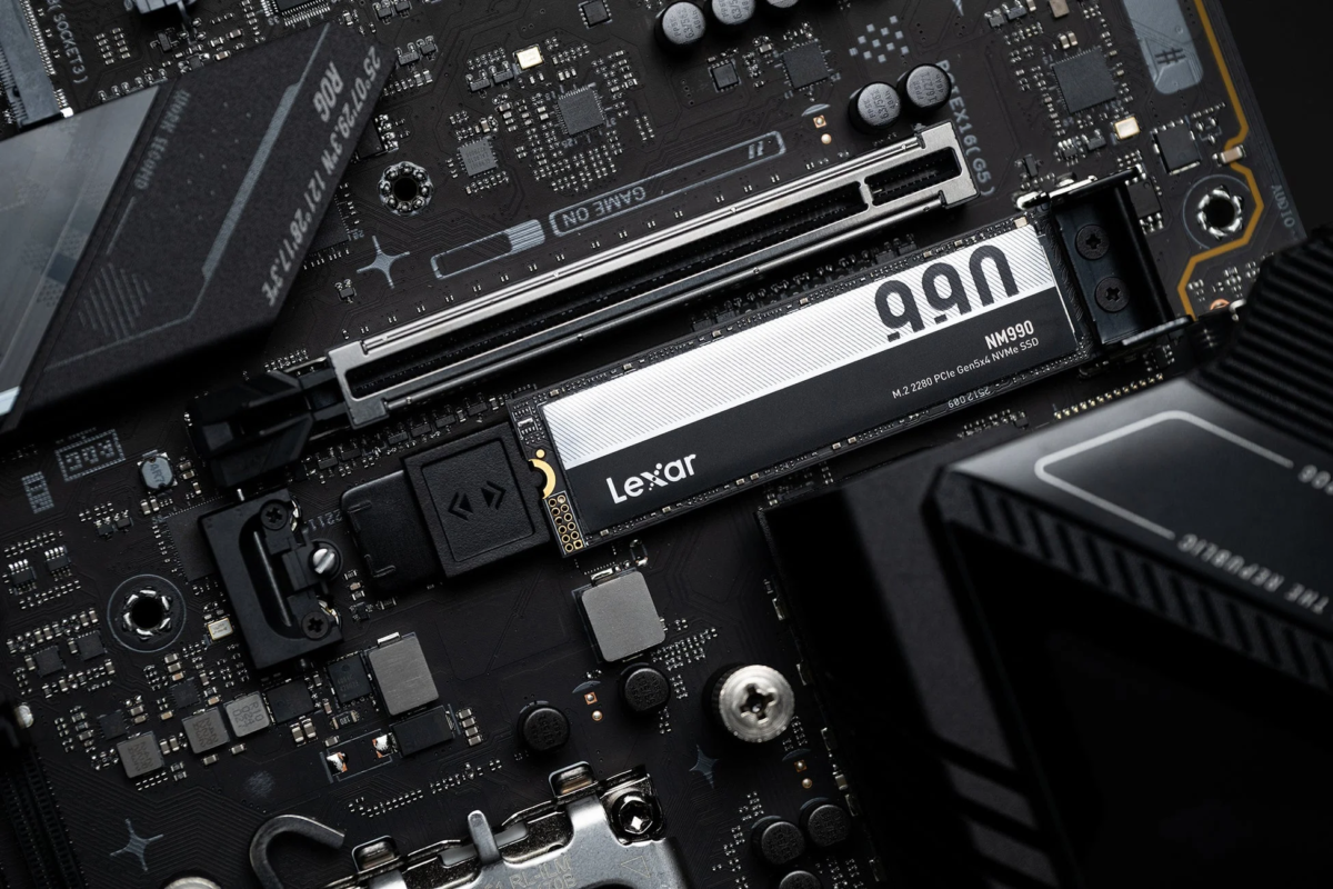 Lexar NM990 SSD on motherboard