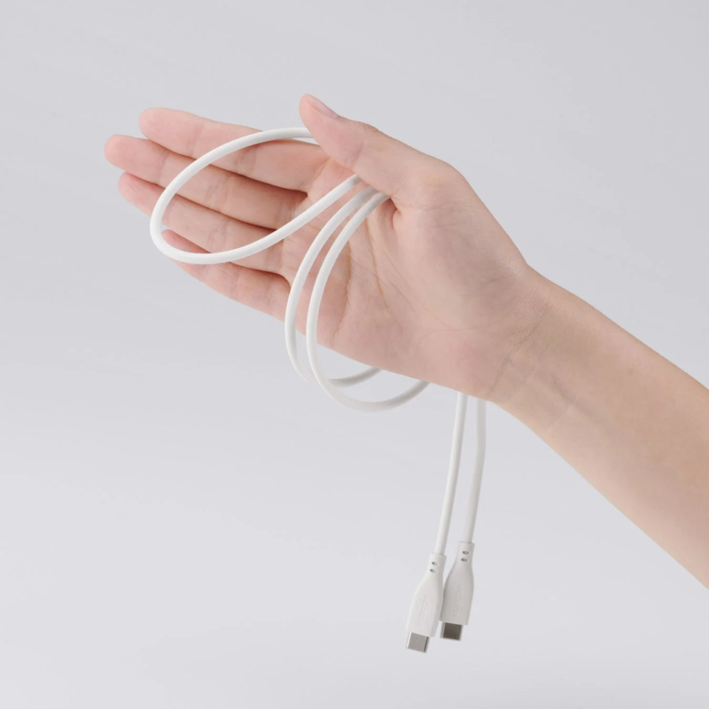 Hand holding USB-C cable