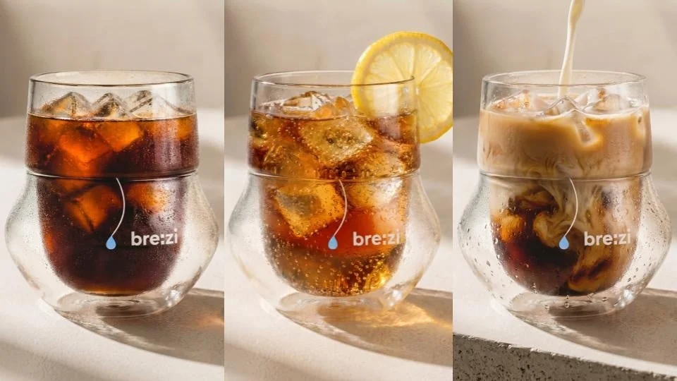 Three types of cold drinks made with Brezi