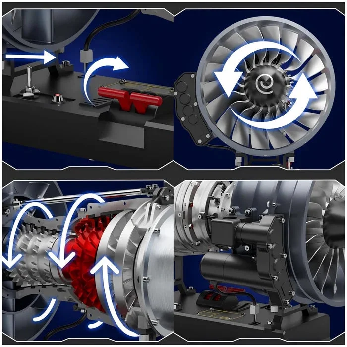A diagram illustrating the internal structure and airflow of a turbofan engine.