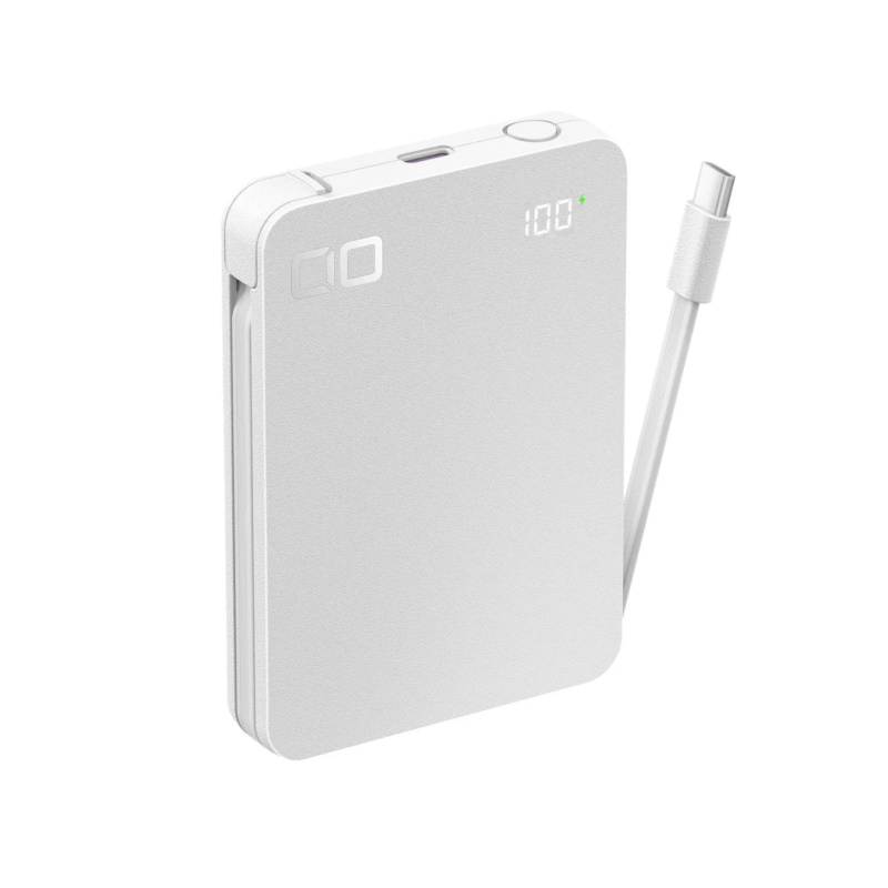 White mobile battery with digital display