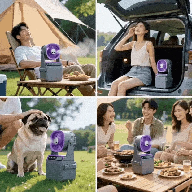 Various usage scenes of the fan
