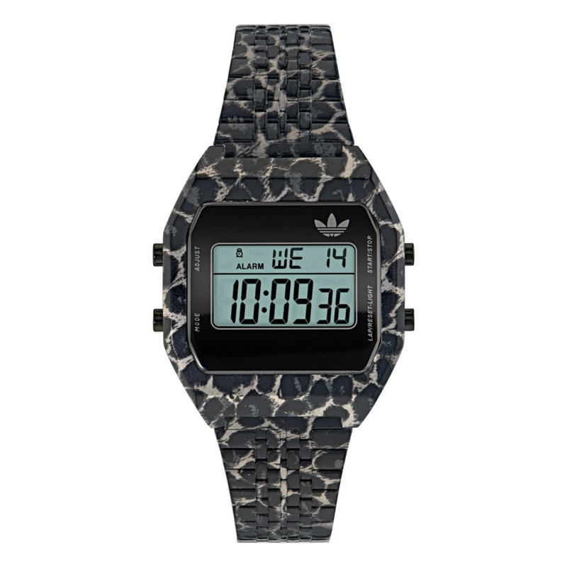 Silver leopard pattern adidas Digital Two watch face