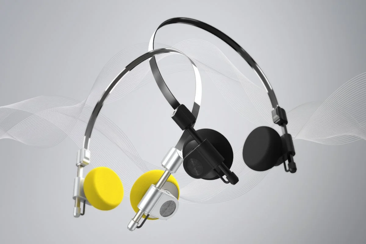Different colored headphones