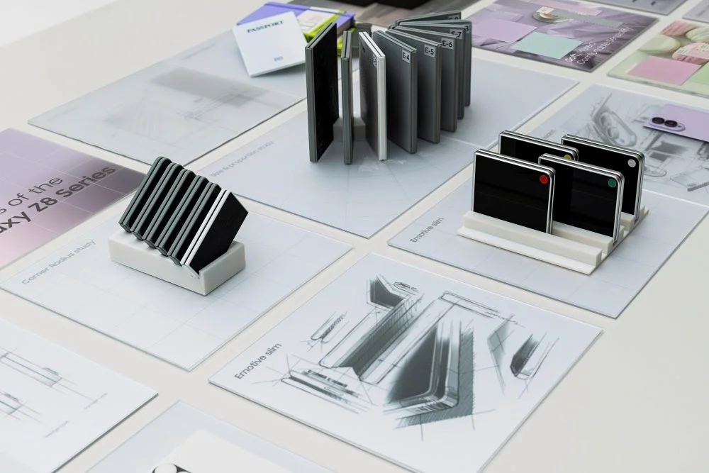 Design sketches and mockups for the Galaxy Z8 Series