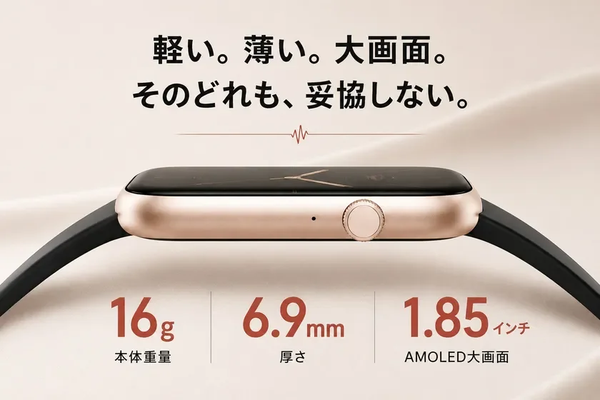 SINNIS Grace2 Smartwatch: Light, Thin, Large Screen