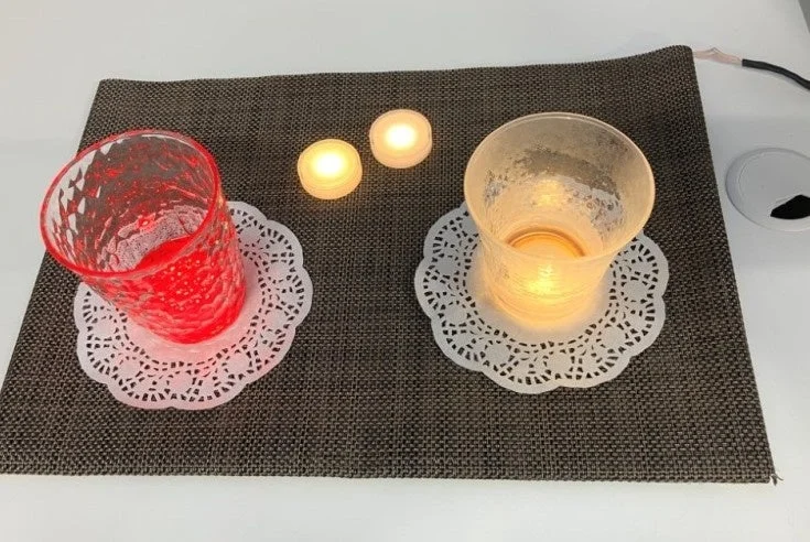 Candles on mat