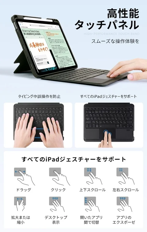 High-performance touchpad, supports all iPad gestures
