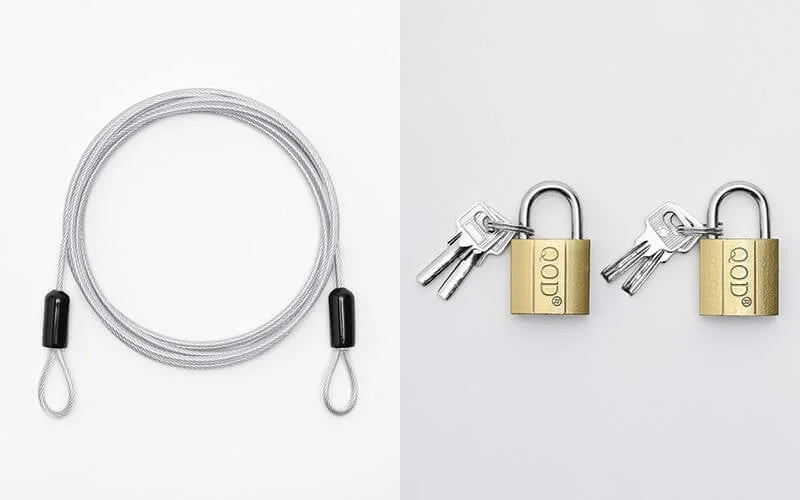 Padlocks and wire