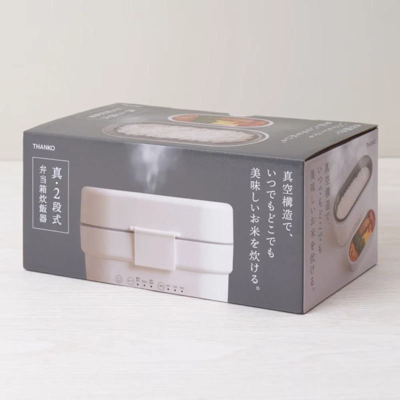 The THANKO 2-tier bento box rice cooker packaging
