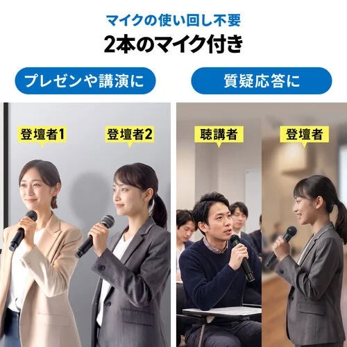 Two microphones for presentations