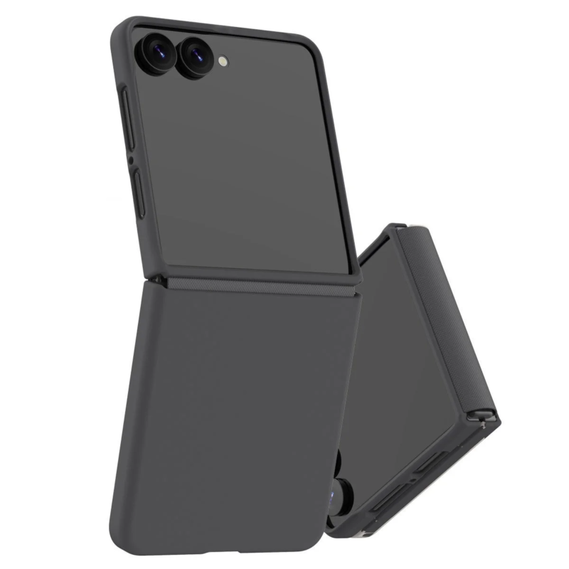 Dark grey folding smartphone with case
