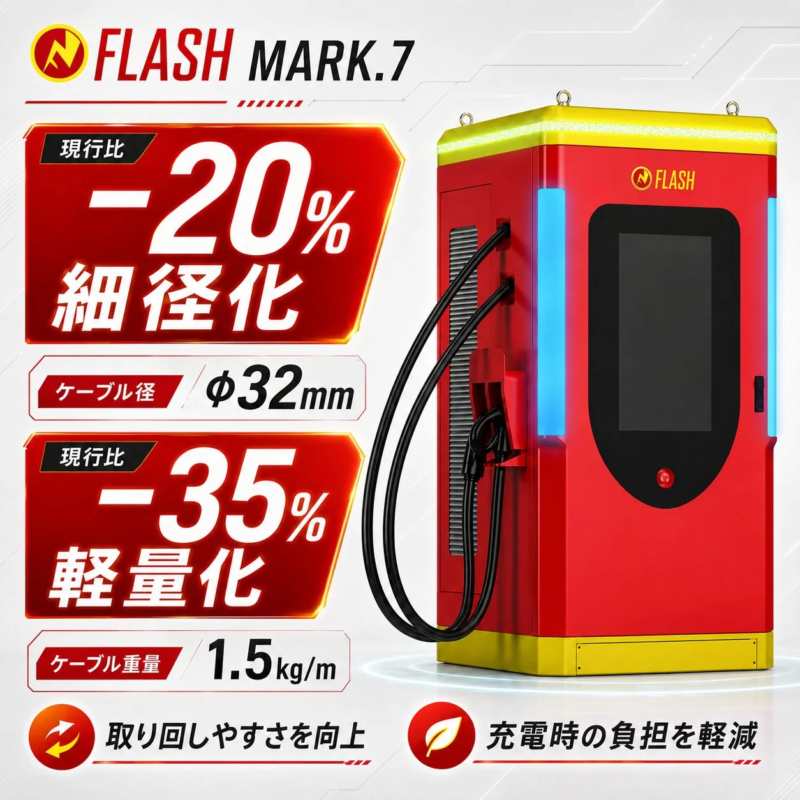 FLASH MARK.7 cable details: thinner and lighter