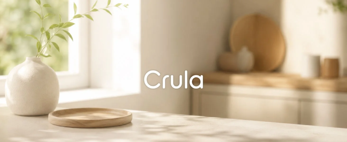 Crula brand intro with plant and window