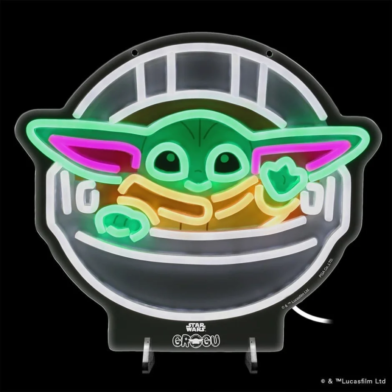 Grogu Neon Sign in Vehicle