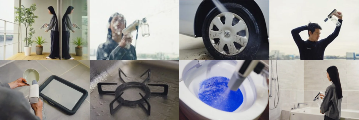 Collage of various cleaning scenarios