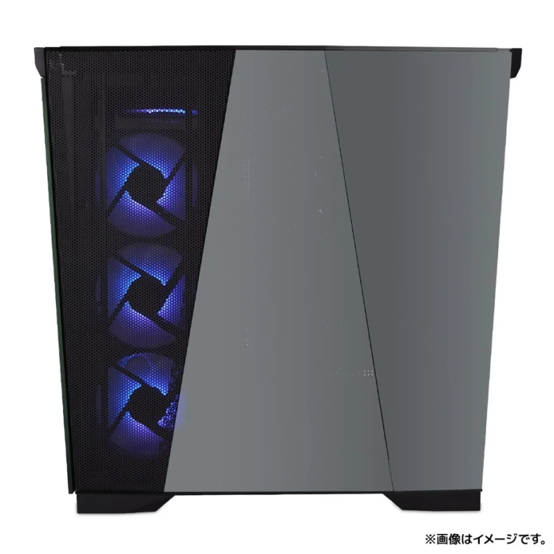 Gaming PC case with blue LED fans