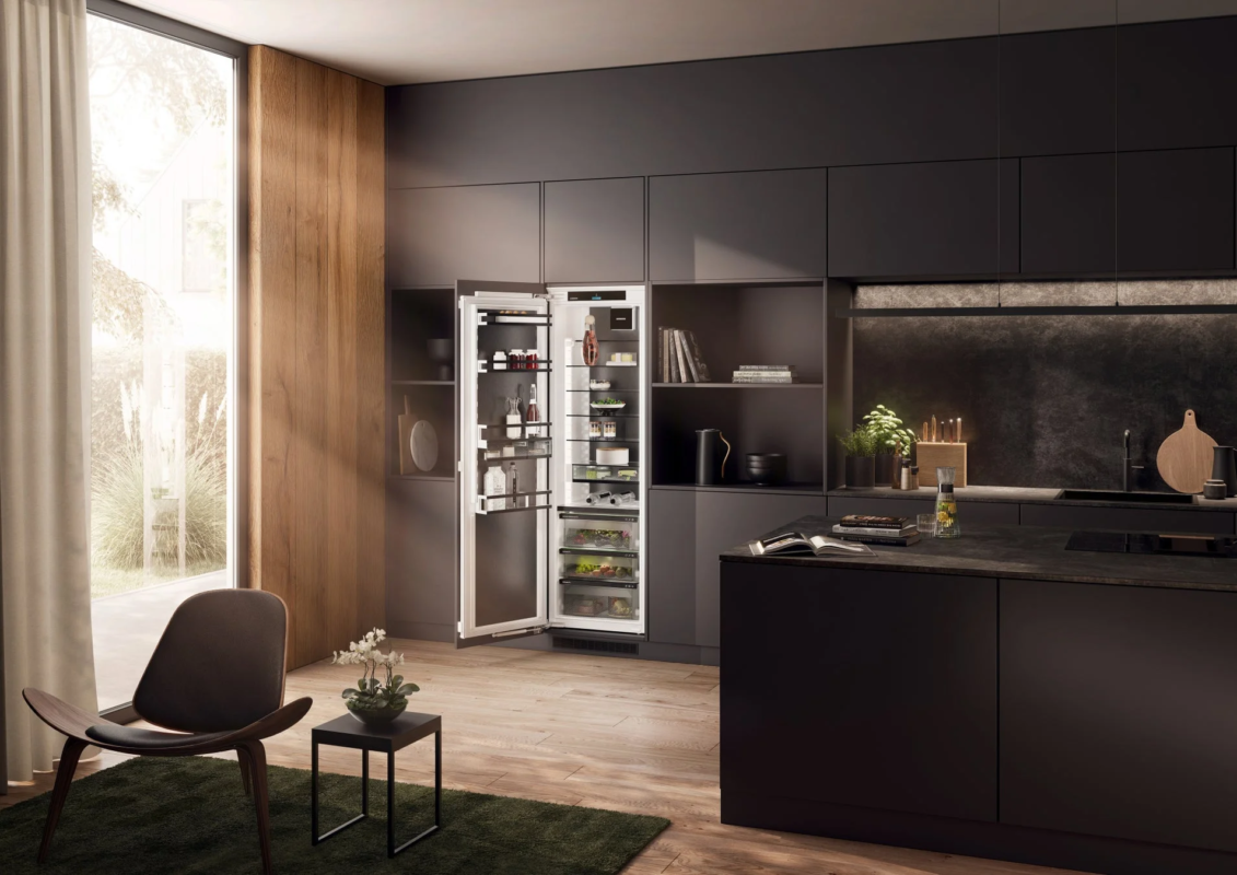 Modern Kitchen with Built-in Refrigerator