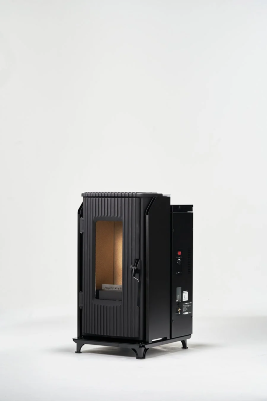 Black modern design pellet stove product photo