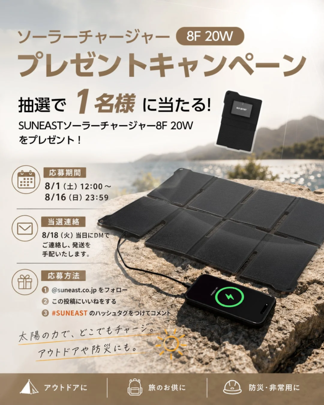 SUNEAST Solar Charger 8F 20W Campaign