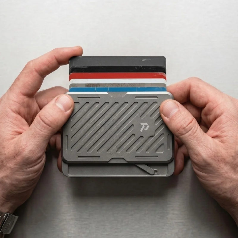 Mech Wallet in hand