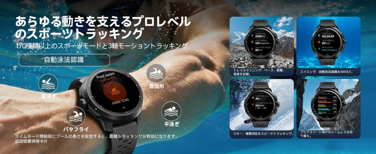 Professional-level sports tracking with over 170 modes