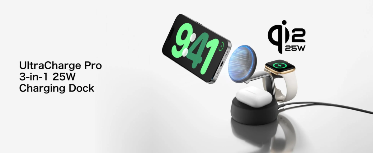UltraCharge Pro Qi2 25W 3-in-1 Charging Dock