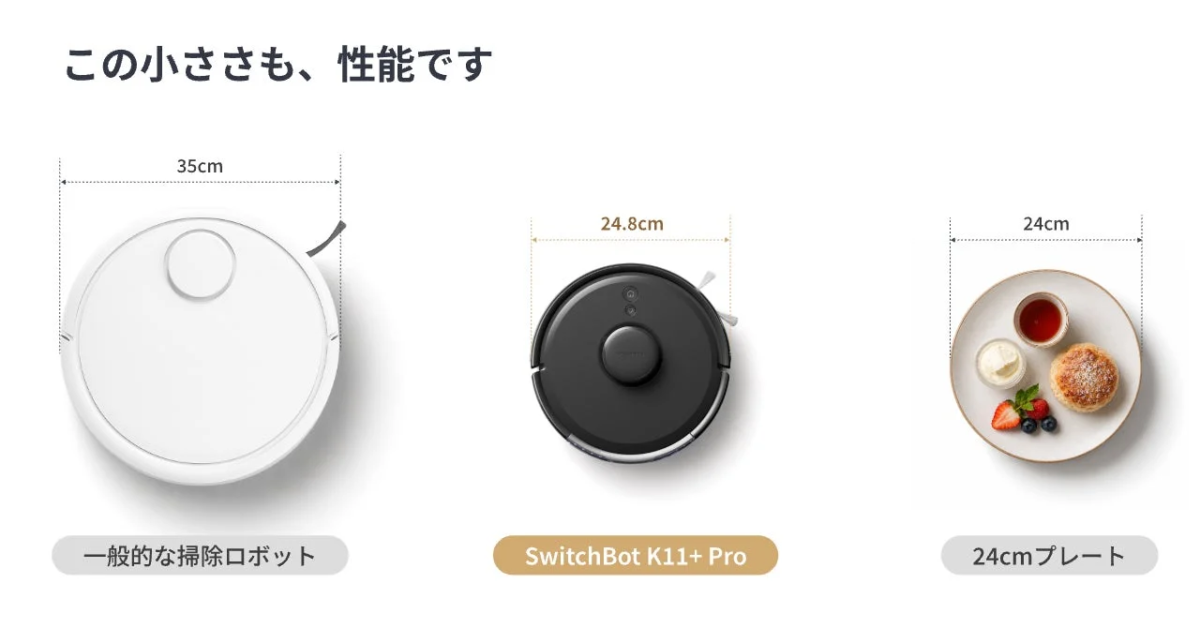 SwitchBot K11+ Pro size comparison