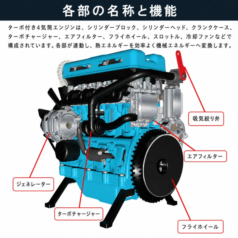 Turbocharged 4-Cylinder Engine Diagram