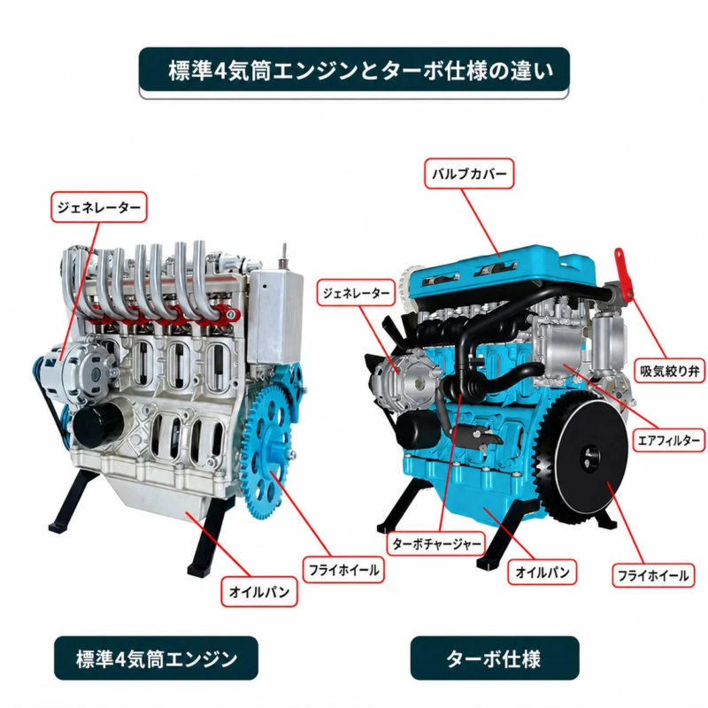 Standard vs. Turbo 4-Cylinder Engine Comparison