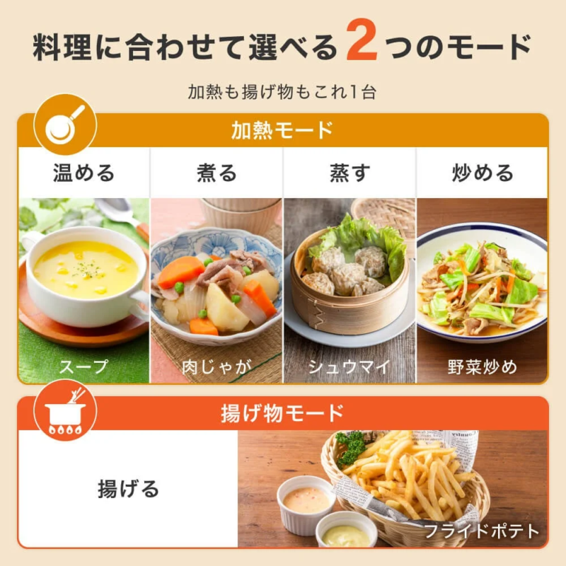 Heating and Frying Modes