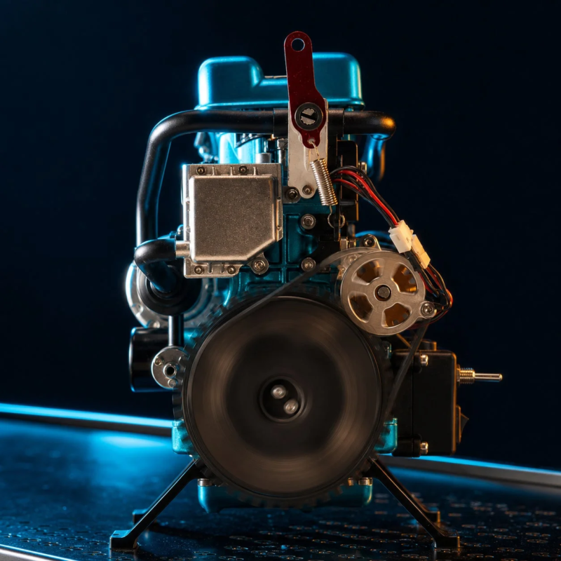 Blue-Lit Precision Machine Model