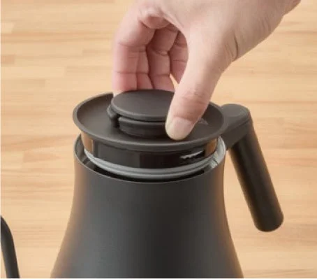 電気ケトル,コーヒーポット,蓋,手,キッチン用品,調理器具,ドリップケトル,マットブラック,生活用品