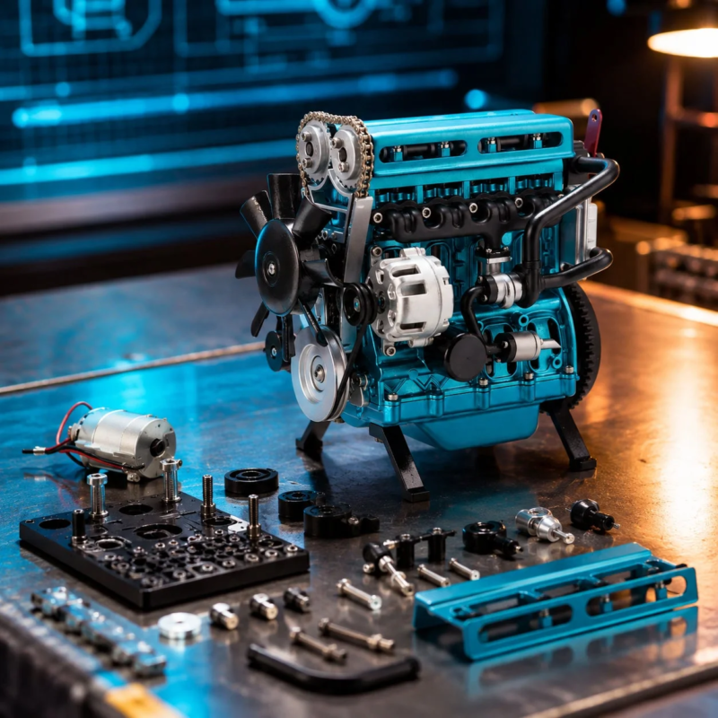 Engine Model Assembly in Progress