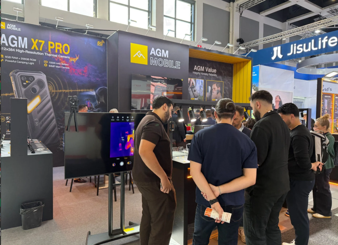 AGM X7 Pro booth with people