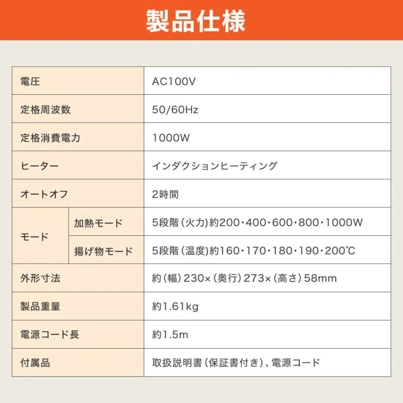 MIHS-TI100 Specifications